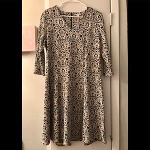 Cold weather V-Neck dress with gold accents